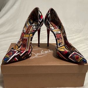 Christian Louboutin Iriza 100 Patent Tarot Pumps 37.5